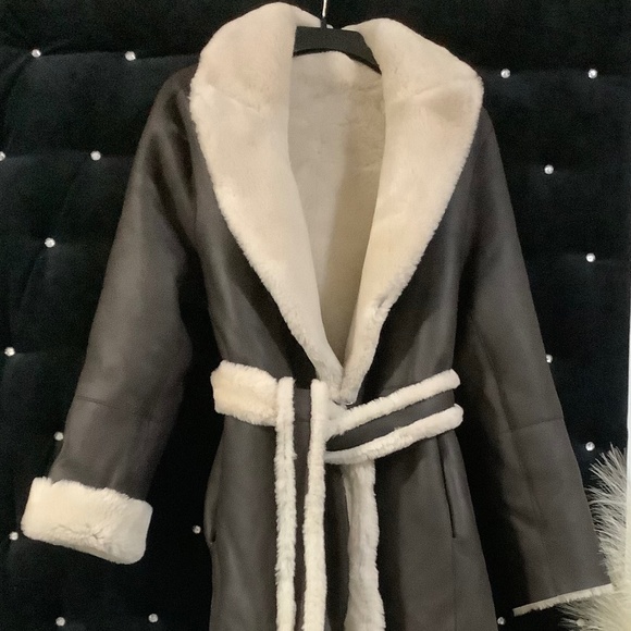 Peruvian Reversible Shearling Leather Trench NEW - NWOT - Picture 1 of 7